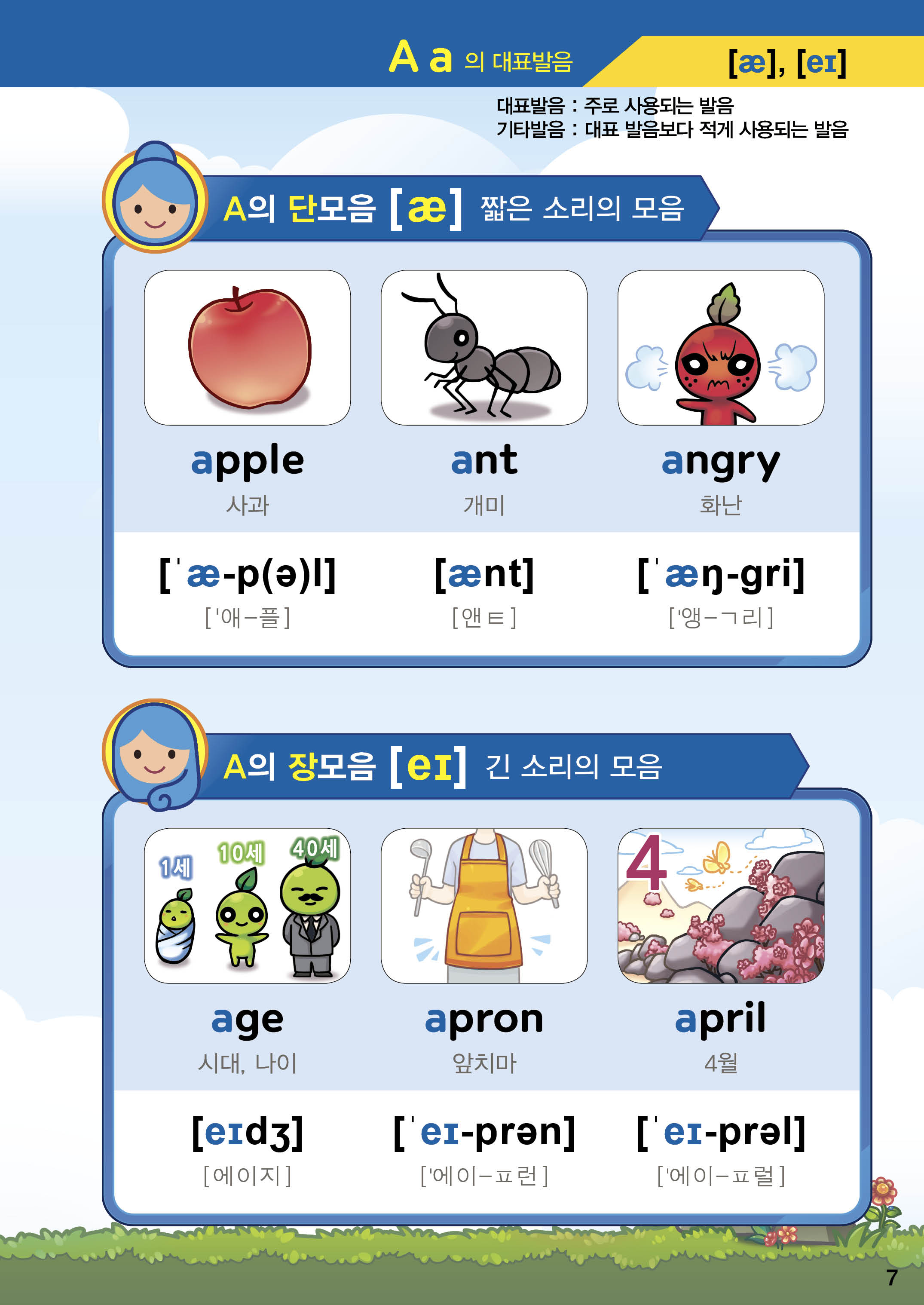 알파벳 모음·자음 발음 학습 화면